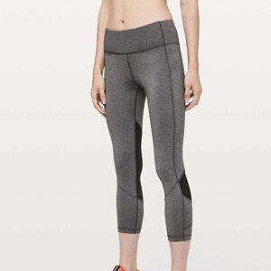 Lululemon Pace Rival Crop leggings in Heathered Black
